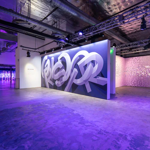 Purple graffiti installation